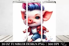Cool Pig Pose, Transparent 20 Oz Tumbler Product Image 2