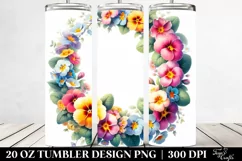 20 Oz Tumbler Sublimation | Colorful Watercolor Frame with Product Image 2
