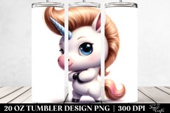 Baby Unicorn Posing as Johny Bravo | 20 Oz Tumbler Product Image 2