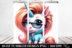 Baby Unicorn Posing as Johny Bravo | 20 Oz Tumbler Product Image 2