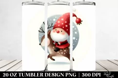 Cute Christmas Gnome Riding a Deer 20 Oz Tumbler Product Image 2
