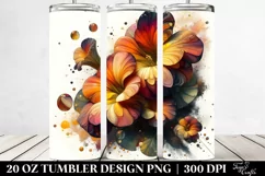 glossy glass nasturtium with marble splash | 20 oz Tumbler Product Image 2