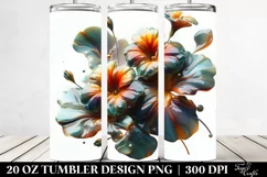 glossy glass nasturtium with marble splash | 20 oz Tumbler Product Image 2