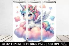 Baby Unicorn Posing from Cloud | 20 Oz Tumbler Product Image 2