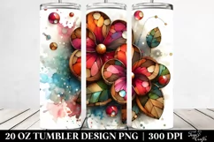 Abstract Wooden Stained Impatiens | 20 oz Tumbler Product Image 2