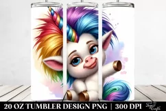 Baby Unicorn Playing | 20 oz Tumbler Product Image 2