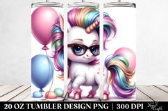 Cute Baby Unicorn Posing as Johny Bravo Watercolor | 20 oz Product Image 2