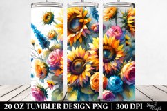 Vibrant Sunflowers Drawing | 20 oz Tumbler Product Image 2