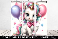Cute Baby Unicorn Posing as Johny Bravo Watercolor | 20 oz Product Image 2