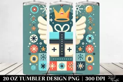 Colorful Flat Gift Box with Angel Wings Clipart Product Image 2