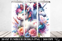 Cute Baby Unicorn Scottish Highland. 20 oz Tumbler Design Product Image 2