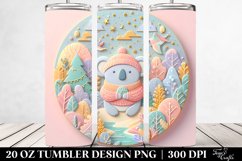 3D Embossed Koala Clipart 20 Oz Tumbler Product Image 2
