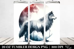 Simple Washed Watercolor with Werewolf | 20 oz Tumbler Product Image 2