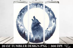 Simple Washed Watercolor Werewolf | 20 oz Tumbler Product Image 2