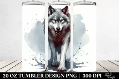 Simple Washed Watercolor Werewolf | 20 oz Tumbler Product Image 2