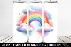 Colorful Watercolor Pastel Rainbow | 20 oz Tumbler Product Image 2