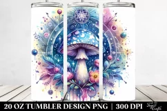 Vibrant Magical Celestial Mushroom Clipart, 20 Oz Tumbler Product Image 2