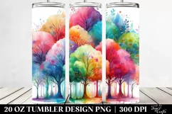 Colorful Pastel Rainbow Trees Watercolor | 20 oz Tumbler Product Image 2
