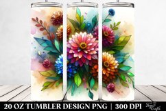 Colorful Small Stained Zinnia | 20 oz Tumbler Product Image 2