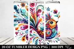 Colorful Whimsical Bird | 20 Oz Tumbler Product Image 2