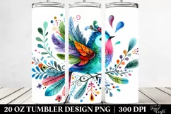 Colorful Whimsical Bird | 20 Oz Tumbler Product Image 2