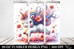 Cute Baby Unicorn Tumbling with Spring Petals | 20 Oz Product Image 2