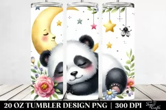 Sleeping Baby Panda Watercolor | 20 oz Tumbler Product Image 2