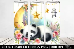 Sleeping Baby Panda Watercolor | 20 oz Tumbler Product Image 2