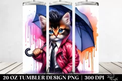 Cute Cat Posed, Transparent 20 Oz Tumbler Product Image 2