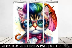 Cute Cat Posed, Transparent 20 Oz Tumbler Product Image 2