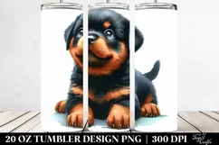 Expressive Rottweiler, Transparent 20 Oz Tumbler Product Image 2