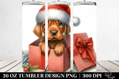 Watercolor Vizsla with Santa Hat, Transparent 20 Oz Tumbler Product Image 2