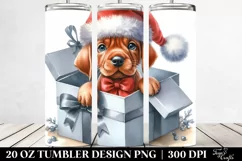 Watercolor Vizsla with Santa Hat, Transparent 20 Oz Tumbler Product Image 2