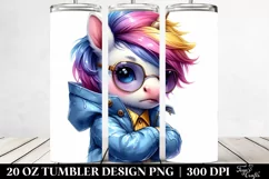 Cute Unicorn Posed, Transparent 20 Oz Tumbler Product Image 2