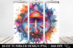 Vibrant Magical Celestial Mushroom 20 Oz Tumbler Product Image 2