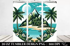 Retro Tropical Island | 20 oz Tumbler Product Image 2