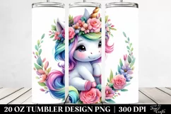 Cute Baby Unicorn Drawing | 20 oz Tumbler Product Image 2