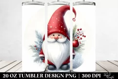 Christmas Gnome in Watercolor, Transparent 20 Oz Tumbler Product Image 2