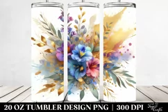 Vibrant Bouquet Abstract with Gold Foil | 20 oz Tumbler Product Image 2