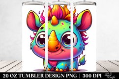 Colorful Baby Rhino Cartoon | 20 Oz Tumbler Product Image 2