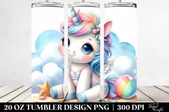 Pastel Baby Unicorn on a Cloud | 20 Oz Tumbler Product Image 2