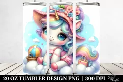 Pastel Baby Unicorn on a Cloud | 20 Oz Tumbler Product Image 2