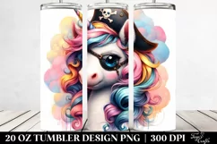 Artistic Unicorn Pirate Patch. 20 oz Tumbler Design Product Image 2