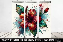 Abstract Wooden Hibiscus Stained | 20 Oz Tumbler Product Image 2