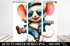 Cool Mouse Dance, Transparent 20 Oz Tumbler Product Image 2