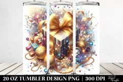 Digital Present Clipart, Transparent 20 Oz Tumbler Product Image 2