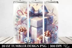 Digital Present Clipart, Transparent 20 Oz Tumbler Product Image 2
