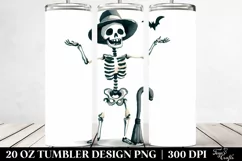 Watercolor Halloween Skeleton 20 Oz Tumbler Product Image 2