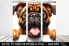 Funny Crazy Looking Bullmastiff Watercolor | 20 Oz Tumbler Product Image 2