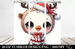 Watercolor Swan with Reindeer Horns, Transparent 20 Oz Product Image 2